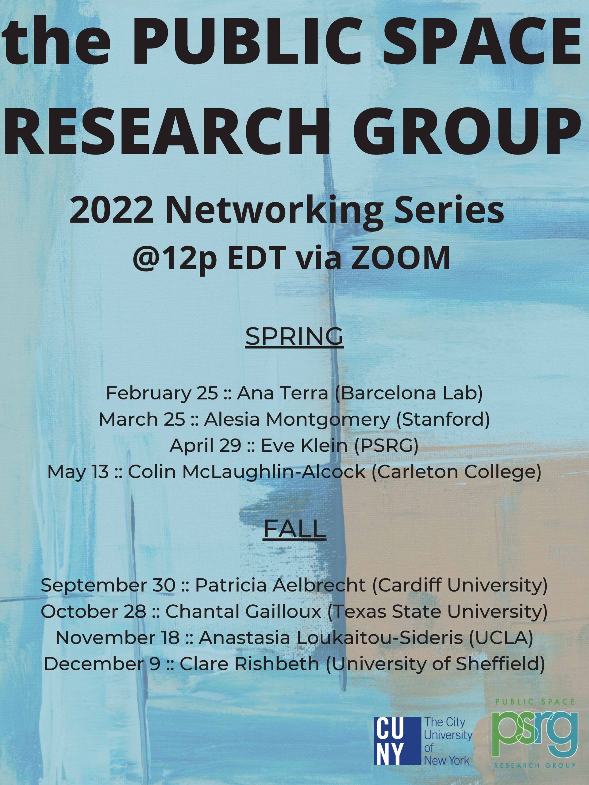 2022 Networking Series Schedule